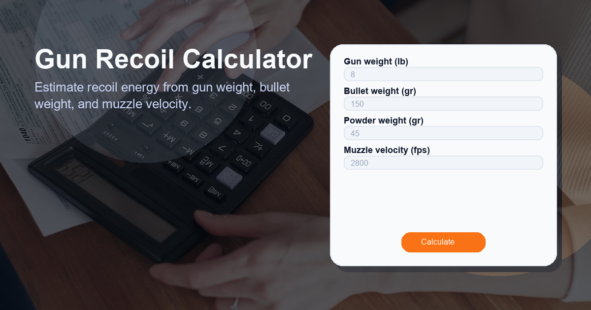 Estimate recoil energy from gun weight, bullet weight, and muzzle velocity.