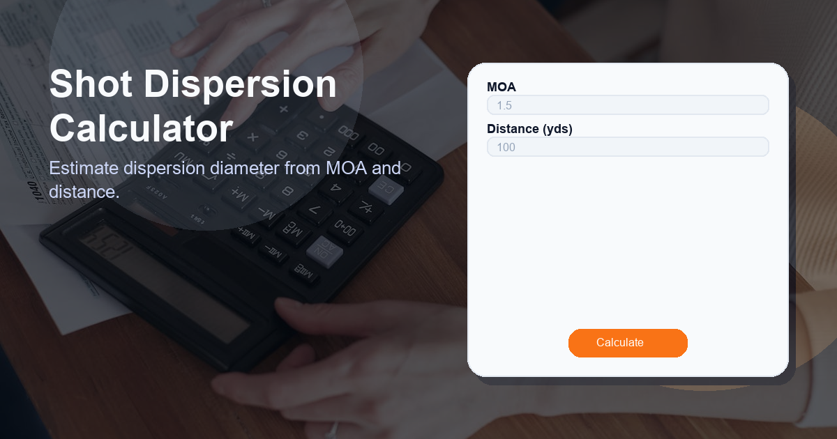 Estimate dispersion diameter from MOA and distance.